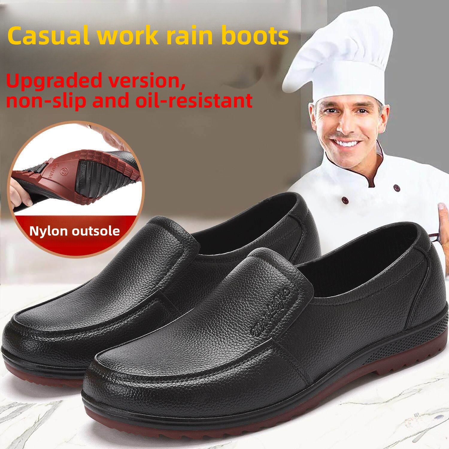 Youtube Leatherwork - Men's Casual Work Rain Boots Low