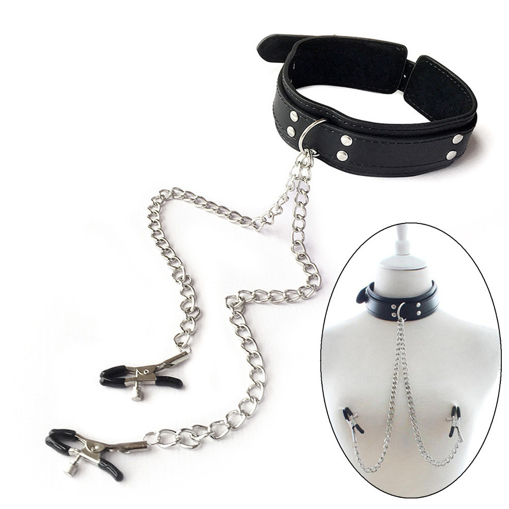 Leatherwork Clamp - Cool Punk Choker Leather Neck Collar