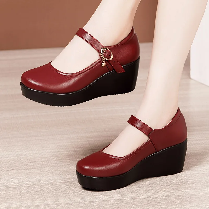 6cm Small Size 32-43 Vintage S - огляд і ціна Leather Work Flats Women
