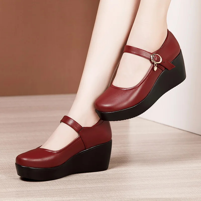 6cm Small Size 32-43 Vintage S - огляд і ціна Leather Work Flats Women