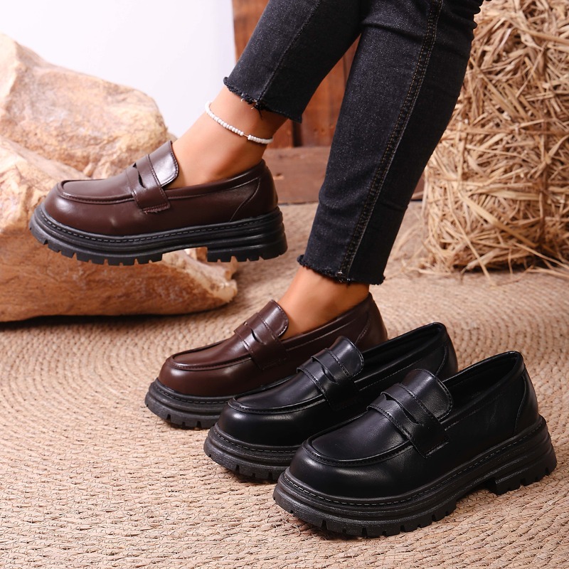 Women's Brown Leather Loafers  - огляд і ціна Leather Work Flats Women