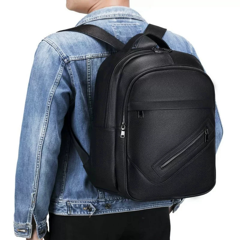 Black Genuine Leather Laptop B - огляд і ціна Leather Work Rucksack Mens