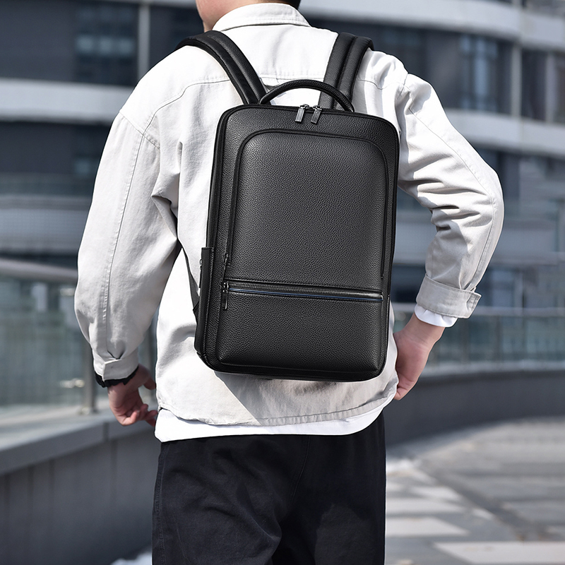 PU Leather Men's Backpack USB  - огляд і ціна Leather Work Backpack