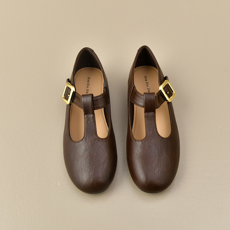 Women's T-Strap Mary Jane Flat - огляд і ціна Leather Work Flats Women