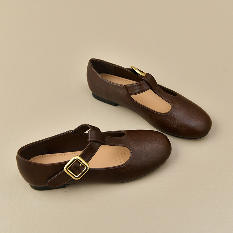 Women's T-Strap Mary Jane Flat - огляд і ціна Leather Work Flats Women