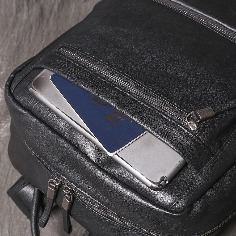 Black Genuine Leather Backpack - огляд і ціна Leather Work Rucksack Mens