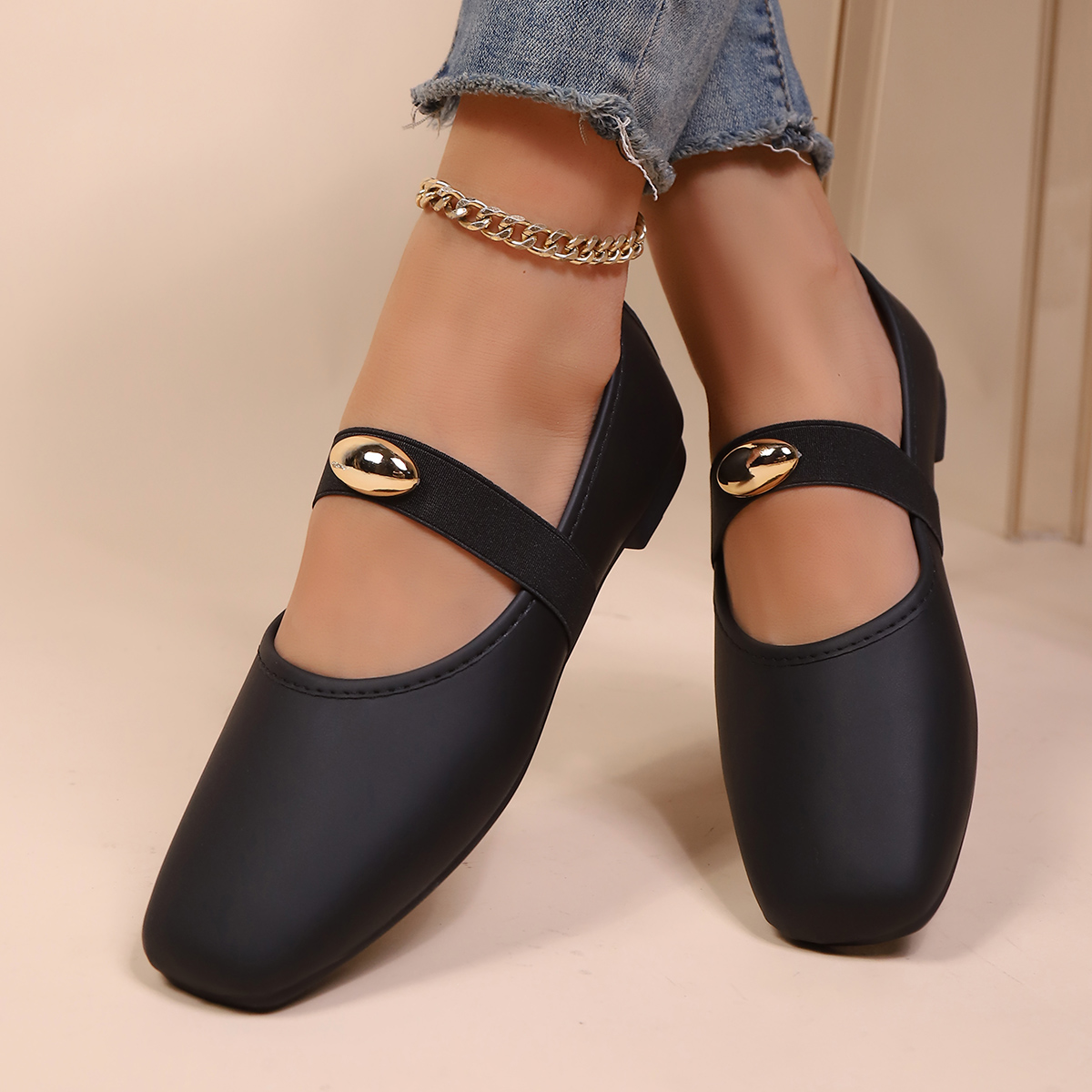 Minimalist Solid Color Mary Ja - огляд і ціна Leather Work Flats Women
