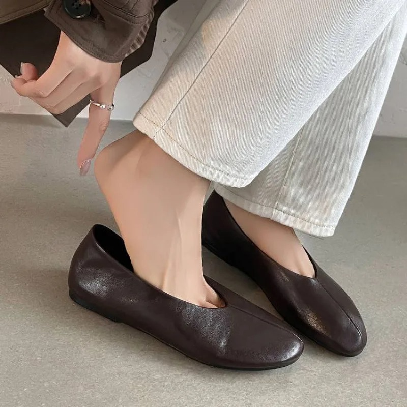 2026 Spring New Women's Burgun - огляд і ціна Leather Work Flats Women