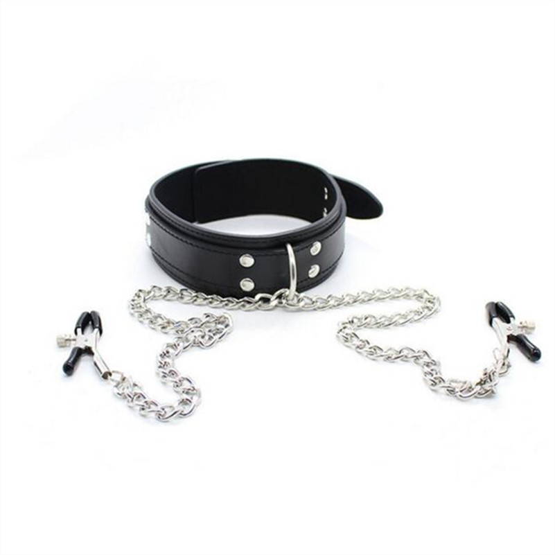 Collar with Breast/Nipple Clam - огляд і ціна Leatherwork Clamp