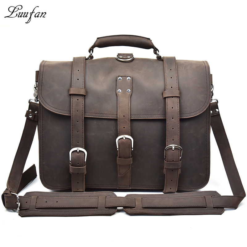 Men Thick Crazy Horse Leather  - огляд і ціна Leather Work Rucksack Mens