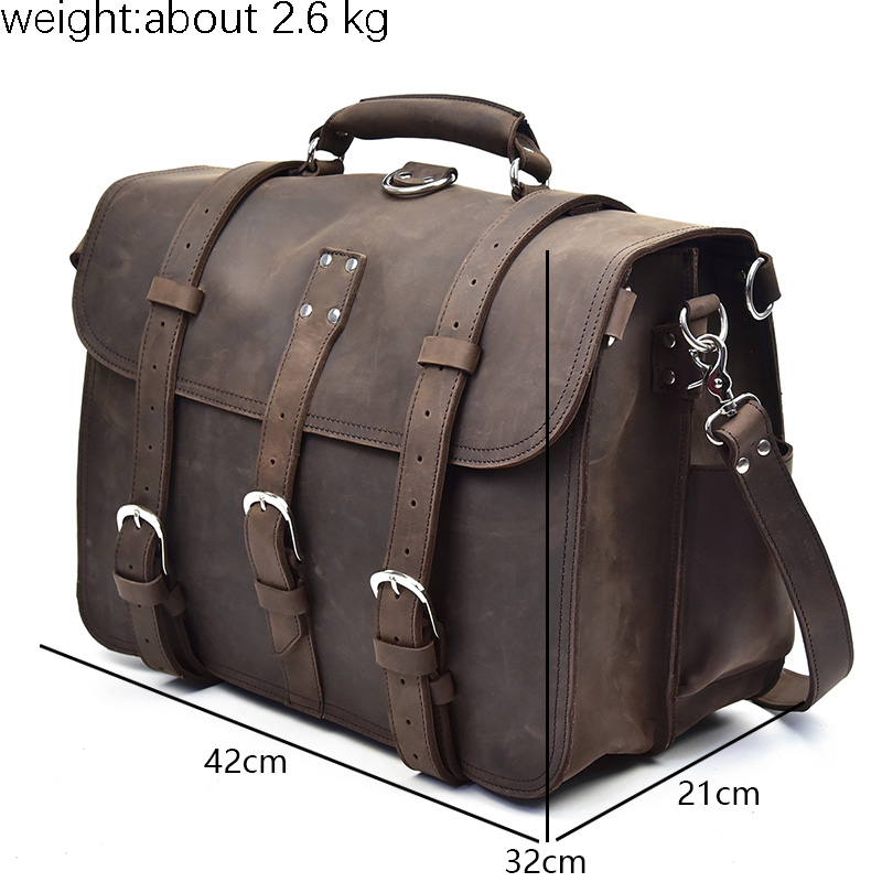 Men Thick Crazy Horse Leather  - огляд і ціна Leather Work Rucksack Mens