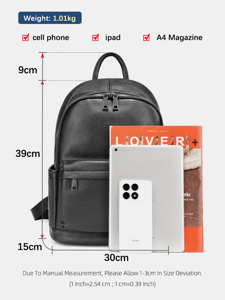 Zency Men Backpack Cow Leather - огляд і ціна Leather Work Rucksack Mens